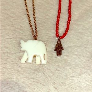 Jewelry Set Elephant and Hamsa Necklace